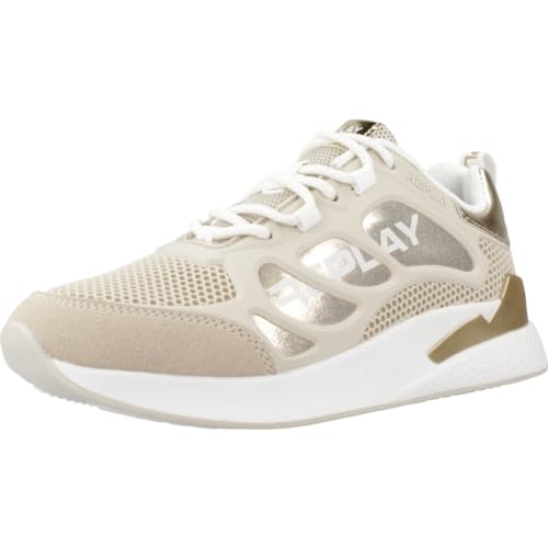 REPLAY Jungen Mädchen Maze JR 8 Sneaker, 2576 LT BEIGE Gold, 29 EU von Replay