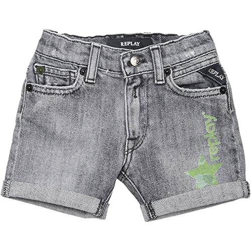 REPLAY Jungen PB9502 Jeans-Shorts, 096 MEDIUM Grey, 36M von Replay