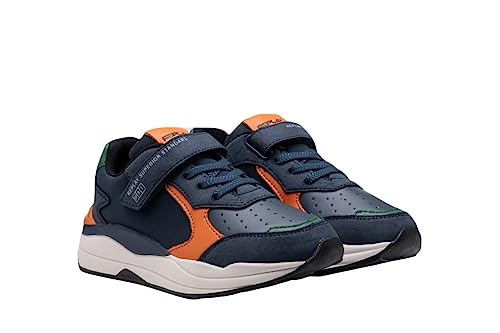 Replay Jungen Sneaker Merak Junior 4 Klettverschluss, Blau (Navy Orange Green 3282), 33 von Replay