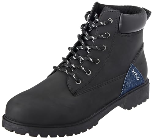 Replay Jungen Stiefel Oracle 1 Winterstiefel, Schwarz (Black 003), 34 von Replay