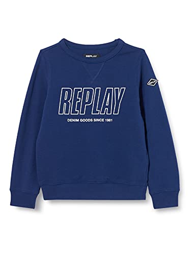 Replay Jungen Sweatshirt Logo aus Baumwollmix, Mariner 792 (Blau), 6 Jahre von Replay