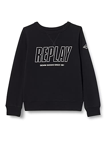 Replay Jungen Sweatshirt Logo Baumwollmix, Schwarz (Black 098), 4 Jahre von Replay