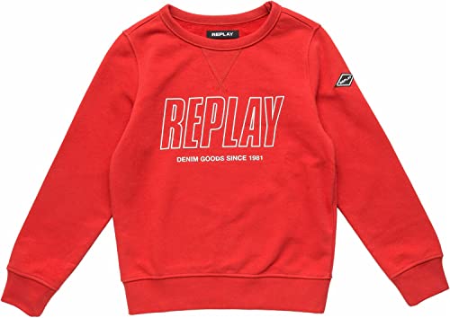 Replay Jungen Sweatshirt Logo aus Baumwollmix, Geranium Red 559 (Rot), 10 Jahre von Replay