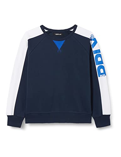 Replay Jungen Sweatshirt aus Baumwollmix, Blau (Ink Blue 714), 12 Jahre von Replay