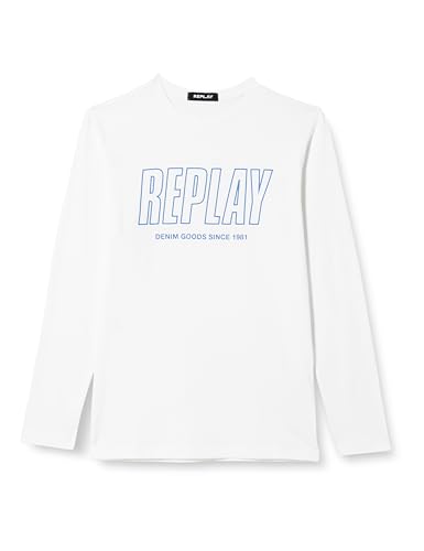 Replay Jungen Langarmshirt Regular Fit, White 001 (Weiß), 12 Jahre von Replay