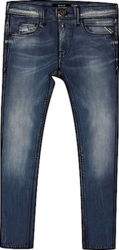 Replay Jungen Jeans Wallys Super Slim-Fit mit Stretch, Blau (Dark Blue 007), 8 Jahre von Replay