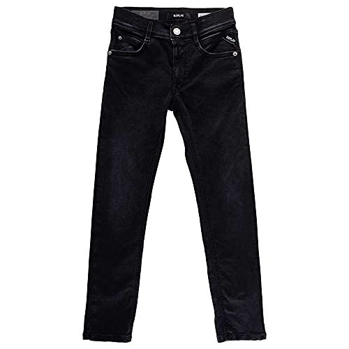 Replay Jungen Wallys Jeans, Schwarz (098 Black), 16A von Replay