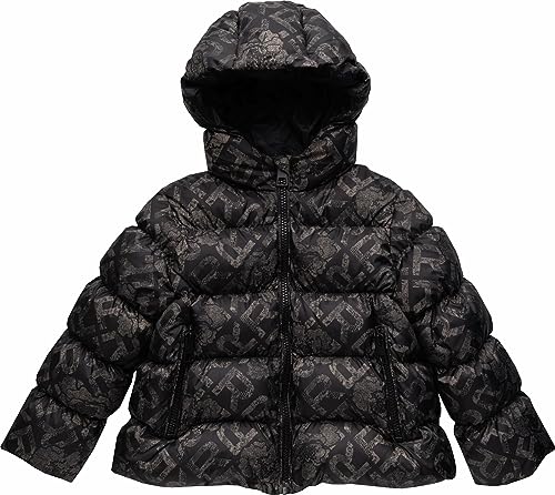 Replay Mädchen Jacke Winterjacke mit Kapuze, Black + Gold Print 098 (Schwarz), 4 Jahre von Replay