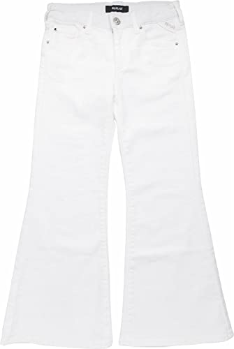 Replay Mädchen Jeans Avry Bootcut-Fit mit Stretch, Weiß (White 001), 8 Jahre von Replay