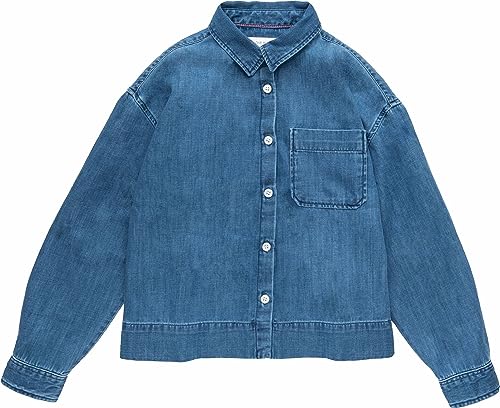 Replay Mädchen Jeanshemd Langarm mit Knopfleiste, Light Blue 010 (Blau), 6 Jahre von Replay