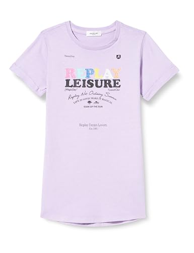 Replay Mädchen Kleid Kurzarm aus Jersey, Lavander 921 (Violett), 6 Jahre von Replay