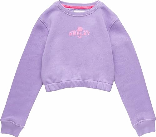 Replay Mädchen Sweatshirt Kurz aus Baumwollmix, Lillac 517 (Violett), 6 Jahre von Replay