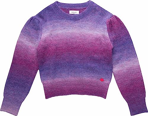 Replay Mädchen Pullover aus Wollmix, Multi Stripes Violet/Blue 010 (Mehrfarbig), 12 Jahre von Replay