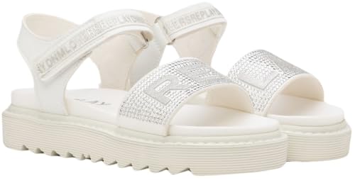 Replay Mädchen Sandalen mit Klettverschluss, Weiß (White Silver 081), 39 von Replay