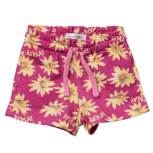 Replay Mädchen Shorts Bequem, Mehrfahrbig (Fuxia With Daisy Yellow 010), 36 Monate von Replay