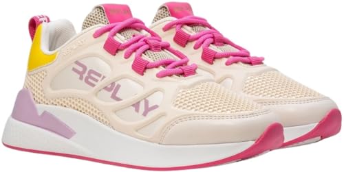 Replay Mädchen Sneaker mit Schnürung, Mehrfarbig (Lt Beige Multi 3175), 37 von Replay