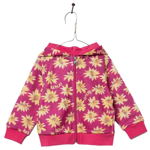 Replay Mädchen Sweatjacke mit Reißverschluss, Mehrfahrbig (Fuxia With Daisy Yellow 010), 24 Monate von Replay