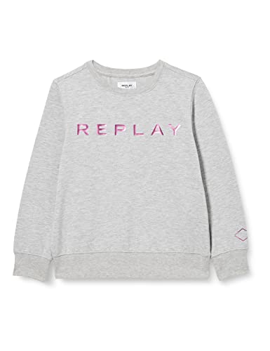 Replay Mädchen Sweatshirt aus Baumwollmix, Grey Melange M04 (Grau), 8 Jahre von Replay