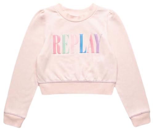 Replay Mädchen Sweatshirt Logo Baumwollmix, Pink (Light Pink 718), 6 Jahre von Replay