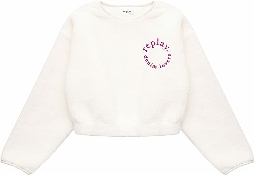 Replay Mädchen Sweatshirt Soft Denim Lovers, Natural White 011 (Weiß), 4 Jahre von Replay