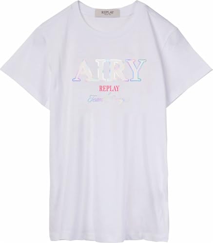 Replay Mädchen T-Shirt Kurzarm Basic, White 001 (Weiß), 10 Jahre von Replay