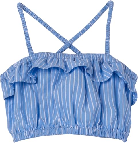Replay Mädchen Crop Top Spaghetti-Träger, Azure Poplin Stripes White 010 (Blau), 6 Jahre von Replay