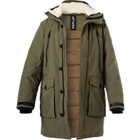 Replay Herren Parka grün Mikrofaser unifarben von Replay