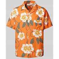 Replay Regular Fit Freizeithemd mit Resortkragen in Orange, Größe XXL von Replay