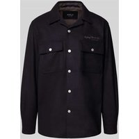 Replay Regular Fit Hemdjacke mit Lanawoll-Anteil in Black, Größe S von Replay