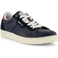 Replay Herren Sneaker blau Glattleder von Replay