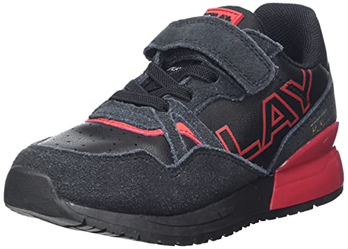 REPLAY Shoot JR-Elastic Shoe Boy Sneaker, 178BLACK RED, 31 EU von Replay