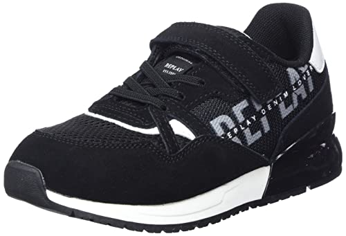 REPLAY Shoot JR Elastic Sneaker, 3072 Black White Grey, 32 EU von Replay