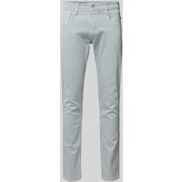 Replay Slim Fit Jeans im 5-Pocket-Design Modell 'ANBASS' in Silber, Größe 33/30 von Replay