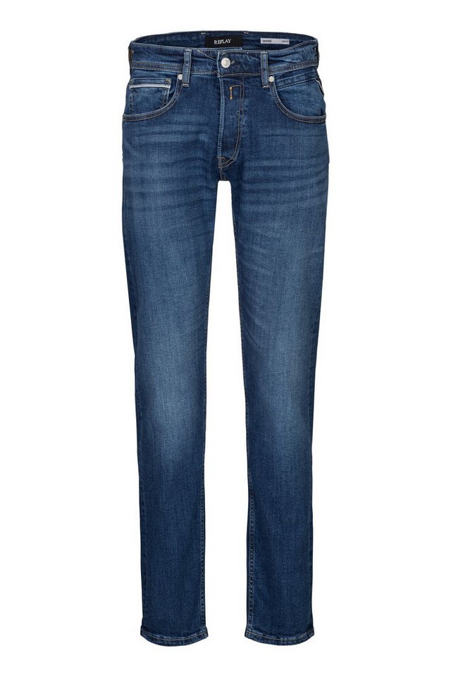 Replay Slim-fit-Jeans GROVER - 10.5 OZ DARK INDIGO SUPER STRETCH DENIM von Replay