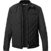 Replay Herren Steppjacke schwarz Mikrofaser unifarben von Replay