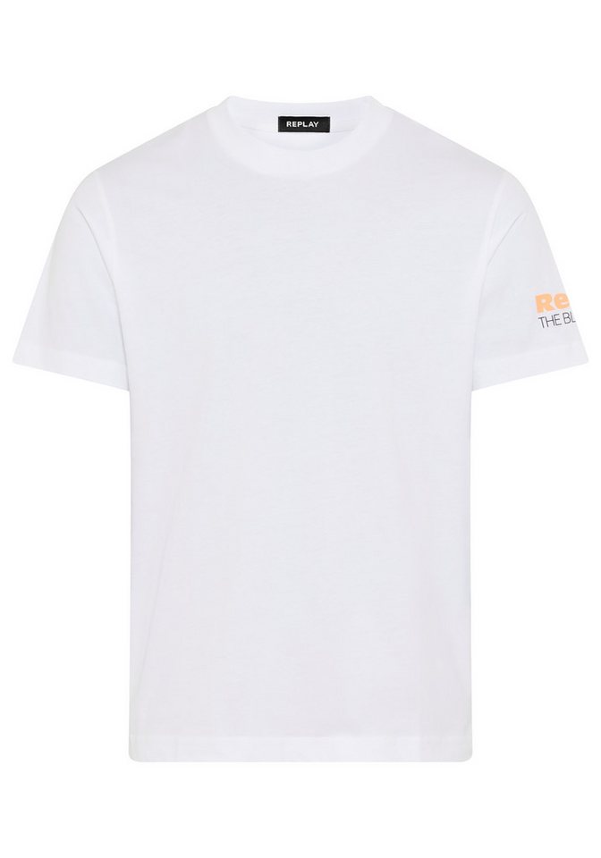 Replay T-Shirt Replaydruck am Ärmelabschluss von Replay