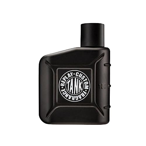 Replay - Tank Custom For Man Eau de Toilette - Intensiver und umhüllender Herrenduft mit kühlem Charakter, holziger Duftnote - Aromatisch. Flasche mit 100 ml von Replay