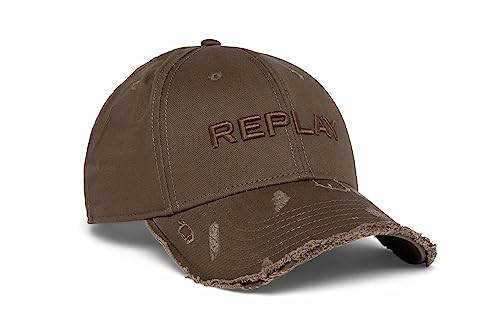 Replay Unisex Baseball Cap mit Logo, Pale Grey Brown 081 (Braun), Onesize von Replay