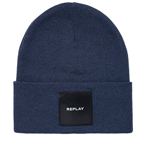 Replay Unisex Mütze mit Logo, Dk Blue 499 (Blau), Onesize von Replay