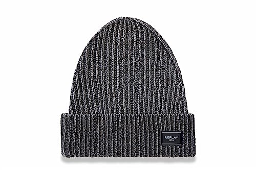 Replay Unisex Ax4322 Beanie-Mütze, 299 WASHED BLACK, Einheitsgröße von Replay