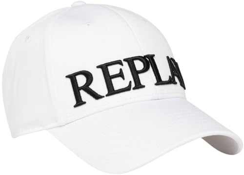 Replay Unisex Baseball Cap aus Baumwolle, Optical White 001 (Weiß), Onesize von Replay