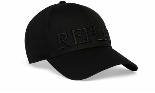 Replay Unisex Baseball Cap aus Baumwolle, Total Black 998 (Schwarz), Onesize von Replay