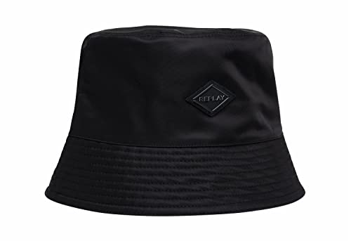 Replay Unisex Bucket Hut aus Nylon, Black 098 (Schwarz), S-M von Replay