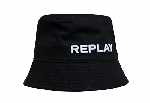 Replay Unisex Bucket Hut mit Logo, Black 098 (Schwarz), L-XL von Replay