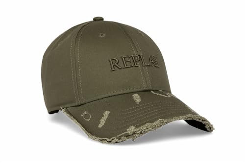 Replay Unisex Baseball Cap aus Baumwolle, Khaki Green 411 (Grün), Onesize von Replay