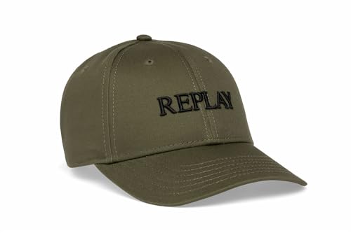 Replay Unisex Damen Herren Damen Herren Baseball Cap aus Baumwolle, Grün (Khaki Green 411), Onesize von Replay