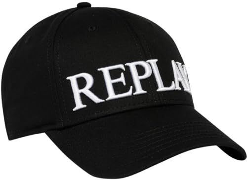 Replay Unisex Damen Herren Damen Herren Baseball Cap aus Baumwolle, Schwarz (Black 098), Onesize von Replay