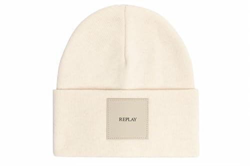 Replay Unisex Damen Herren Damen Herren Mütze Winter, Elfenbein (Raw White 004), Onesize von Replay