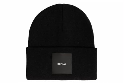 Replay Unisex Mütze Winter, Black 098 (Schwarz), Onesize von Replay