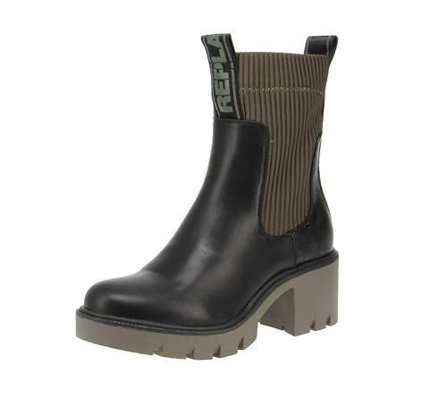 Replay Village RY GWN68.C0008S - Damen Schuhe Stiefel - 1659-Black-Mil-Grn, Größe:38 EU von Replay